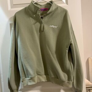 Edikted Green Fleece Pullover